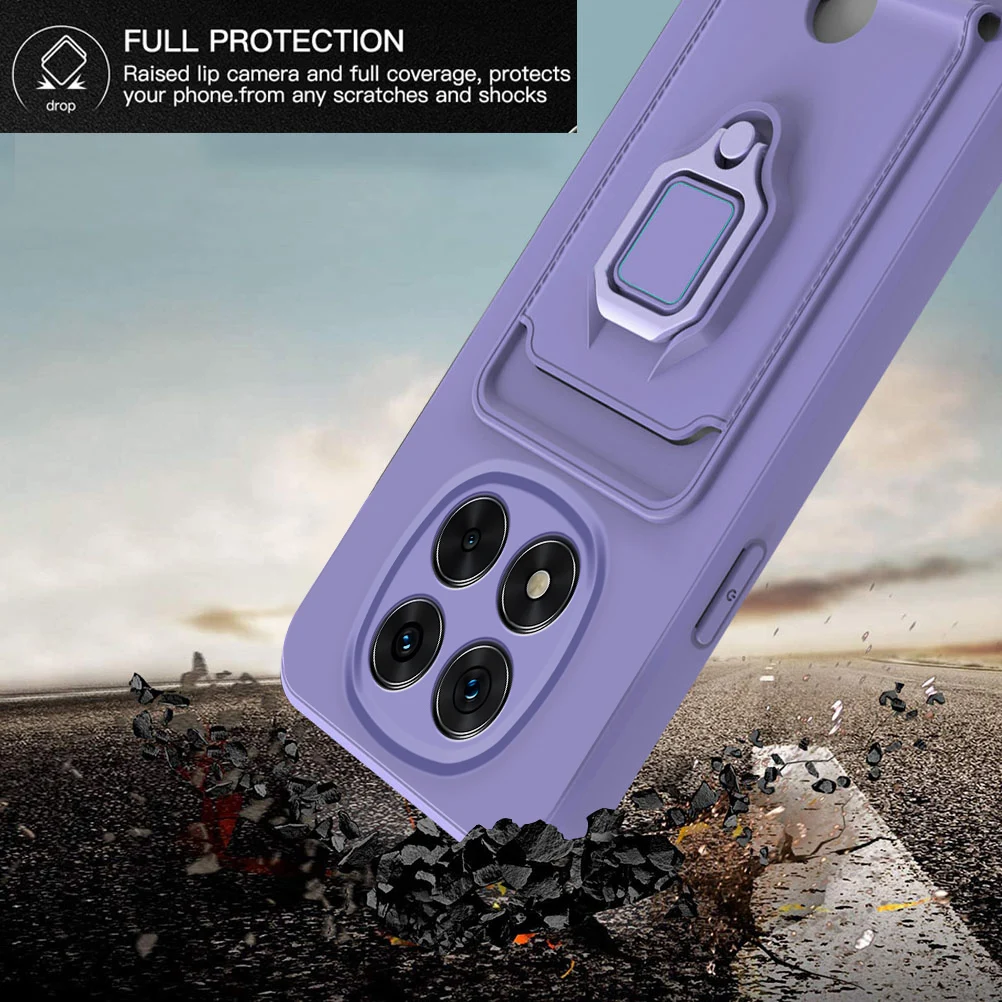 Adjustable Stand Wallet Phone Case with Slide Camera Protection and Crossbody Lanyard – Silicone Armor Cover