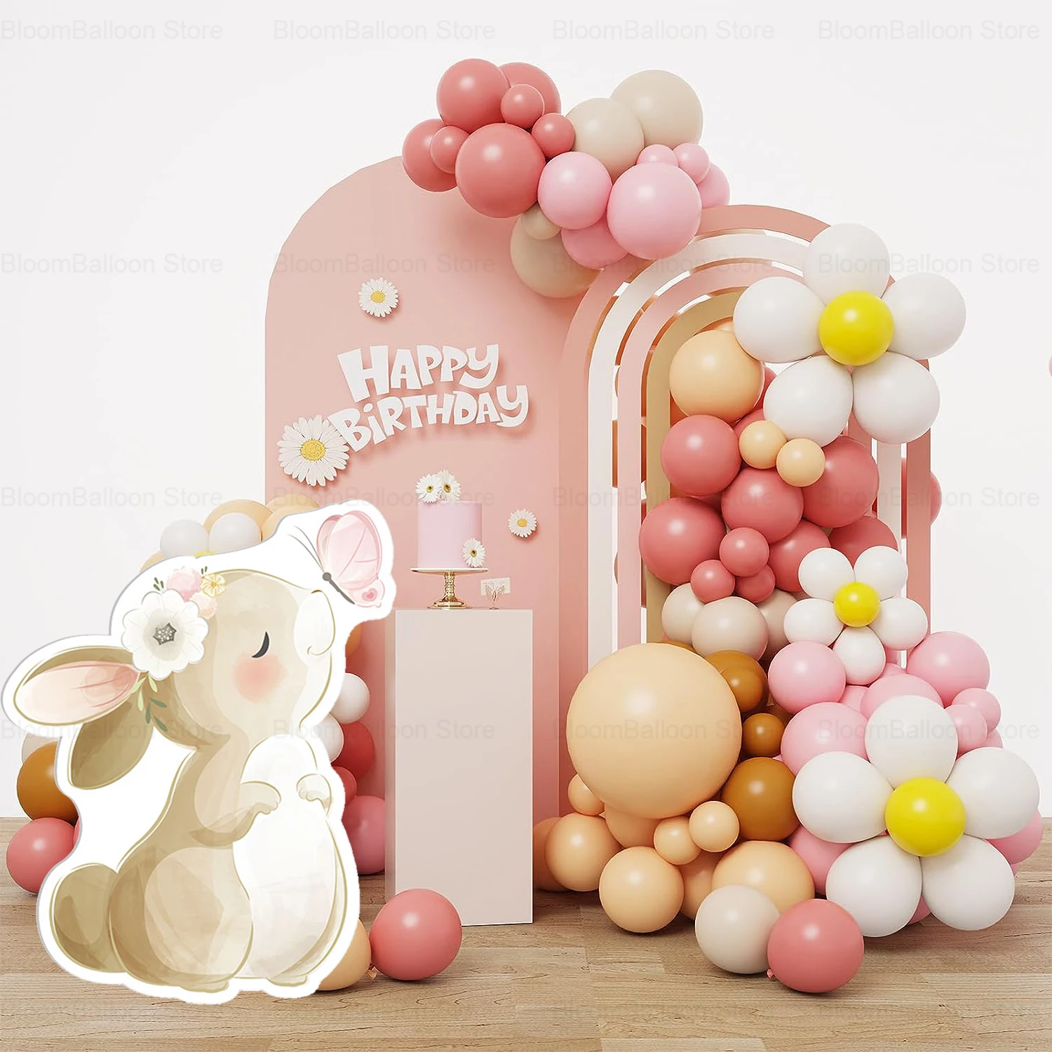 12/18/24/36inch Rabbit KT Board Jungle Birthday Balloons Arch Party Backdrops for Safari Baby Shower Birthday Party Decorations