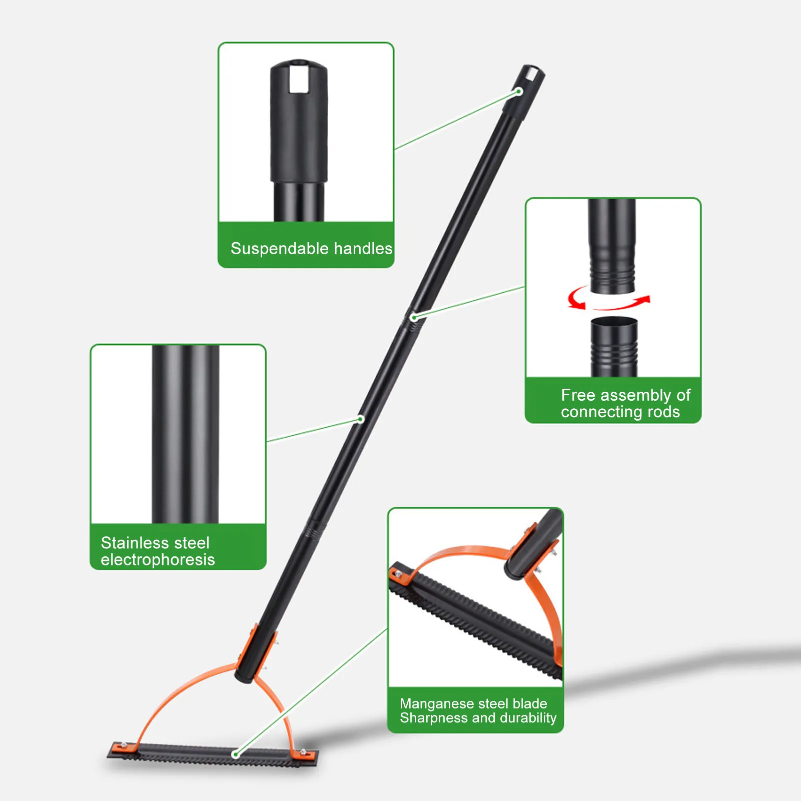 Manual Grass Whip Manual Weed Grass Cutter Serrated 65 Manganese Steel Labor Saving Double Edged Blade Widely Used for Yards 4