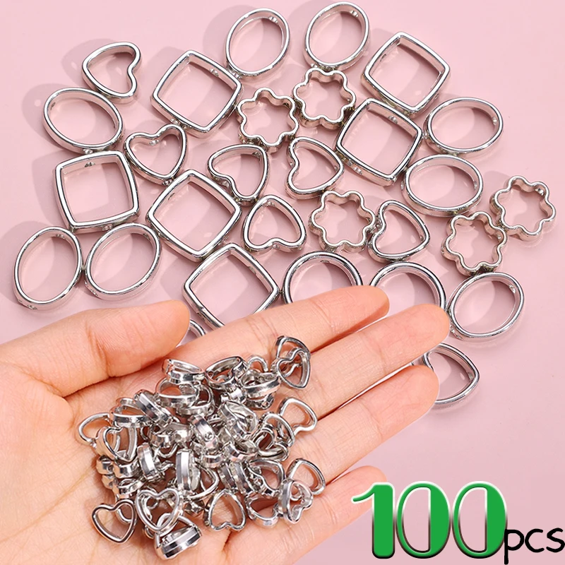 

New DIY Jewelry Making Simple Fashion Small Heart Oval Hollow Stainless Holes Necklace Bracelets Beads for Charms Accessories
