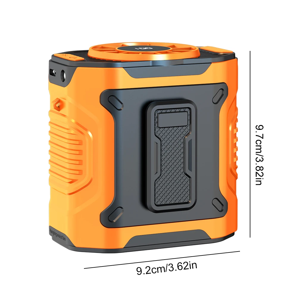 Portable Waist Fan USB Rechargeable Clip on Wearable Belt Shirt Body Fan 3600mAh Personal Waist Clip for Outdoor Travel