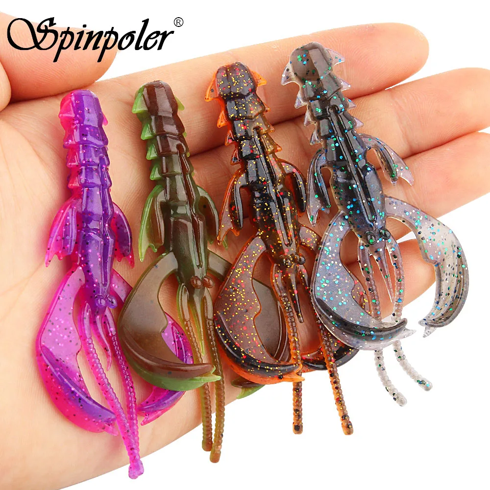 Spinpoler Floating UV Lighting Soft Fishing Lure Shrimp Scent Artificial  Baits Salted Floating Freshwater Saltwater Perch Pike - AliExpress