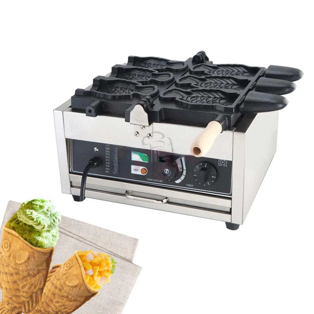 

Japanese Taiyaki Machine Electric Ice Cream -Taiyaki Baker Fish Shaped Waffle Iron Ice Cream Cone Taiyaki Waffle Maker