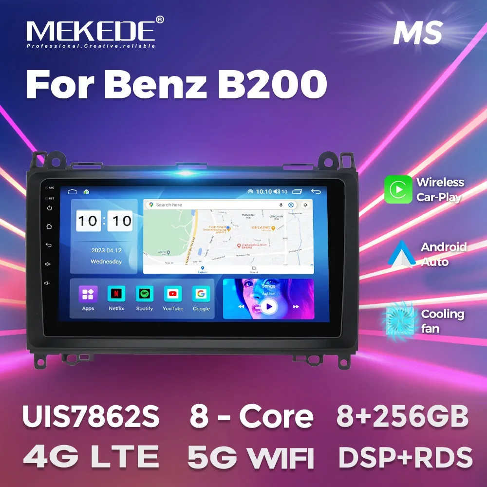 9'' Wireless Carplay Android 12 AutoRadio Navi GPS für Mercedes A/B Kl