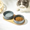 Cat Bowl Cat Food Bowl Ceramic Pet Food Water Feeder Small and Medium-sized Dogs Protection Spine Protection Rollover Prevention 3