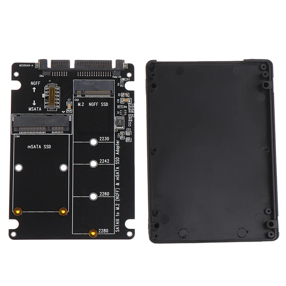 M.2/mSATA to SATA 어댑터, M.2 NGFF mSATA SSD에서 SATA3.0 2.5 인치 어댑터, mSATA/M2 SSD 컨버터 라이저 보드 카드, 6Gbps, 1 PCs, 2 PCs, 3PC