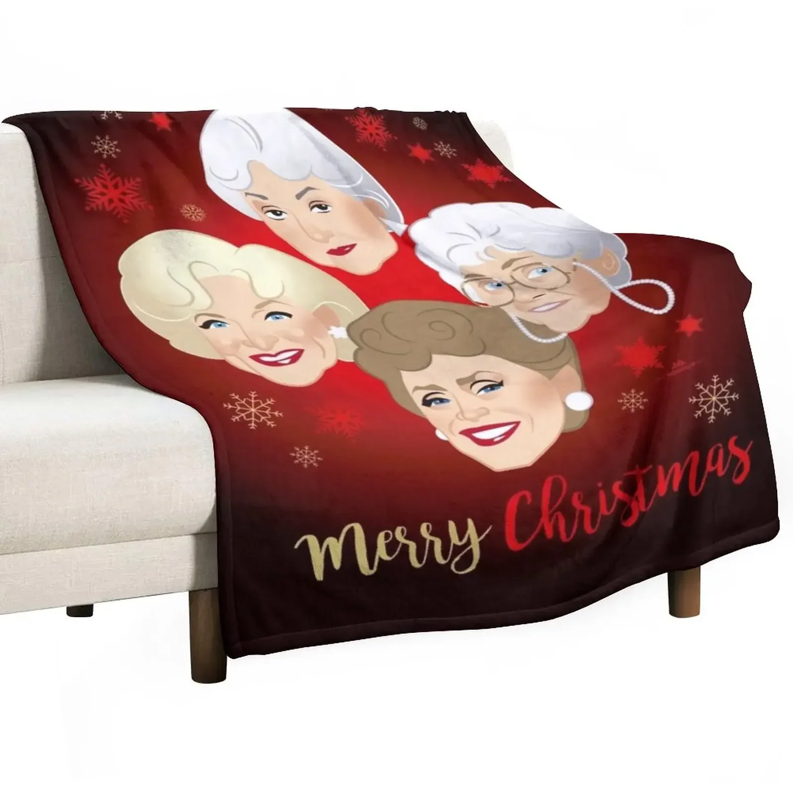 

Golden Christmas Throw Blanket Designers Flannel Fabric warm winter Blankets