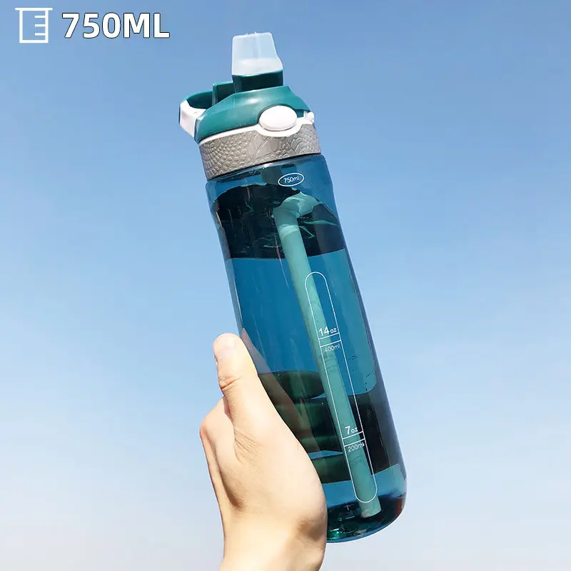 

750/1000ML Water Cup Female Straw Cup Student Cup Adult Hand Cup Plastic Large Capacity Water Cup With Straw