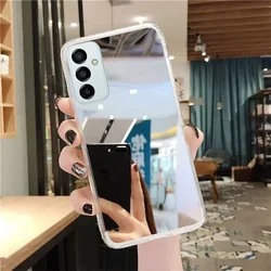 Soft Silicone Makeup Mirror Phone Case with Enhanced Protection for Samsung A26 (Silver2)