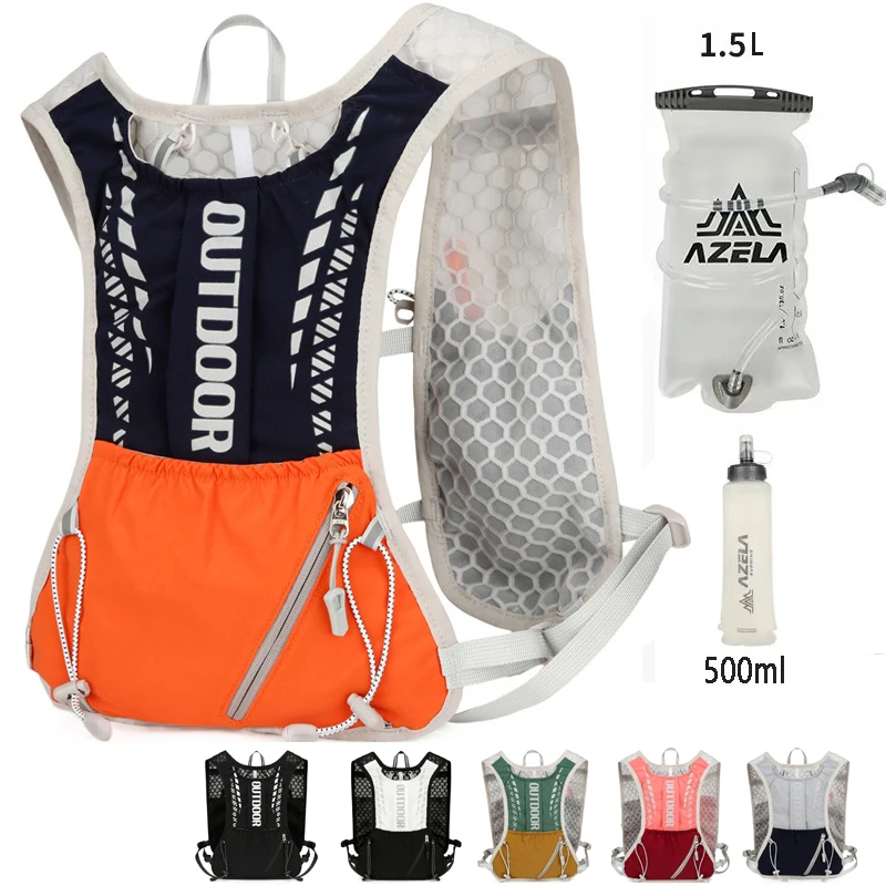 Hydration backpack Hydration pack Running hydration vest Running Hydrating Vest Backpack Cycling Hydrating Backpack Hiking Marathon with 1.5L Water Bag 500ml Water Bottle