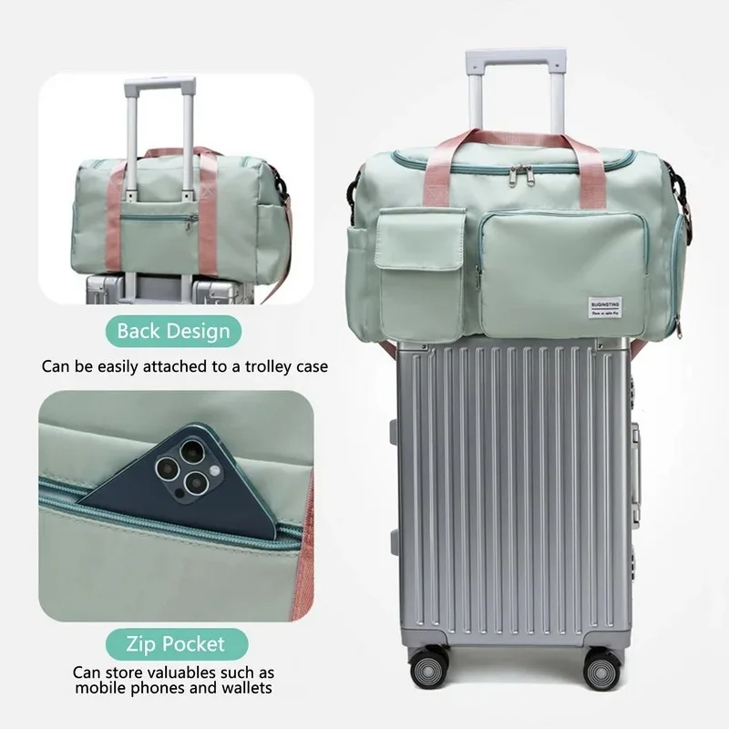 Waterproof Gym Fitness Yoga Sports Bags for Women Carry On Travel Bags Large Capacity Weekender Overnight Duffle Luggage Handbag 5