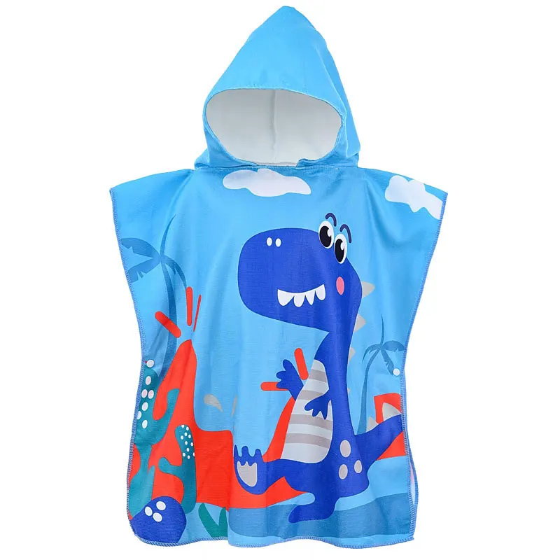 Microfiber Quick-drying Children Bathrobe Towel Water Absorbing Beach Children Bathrobe Beach Windbreaker Unicorn baby bathrobe