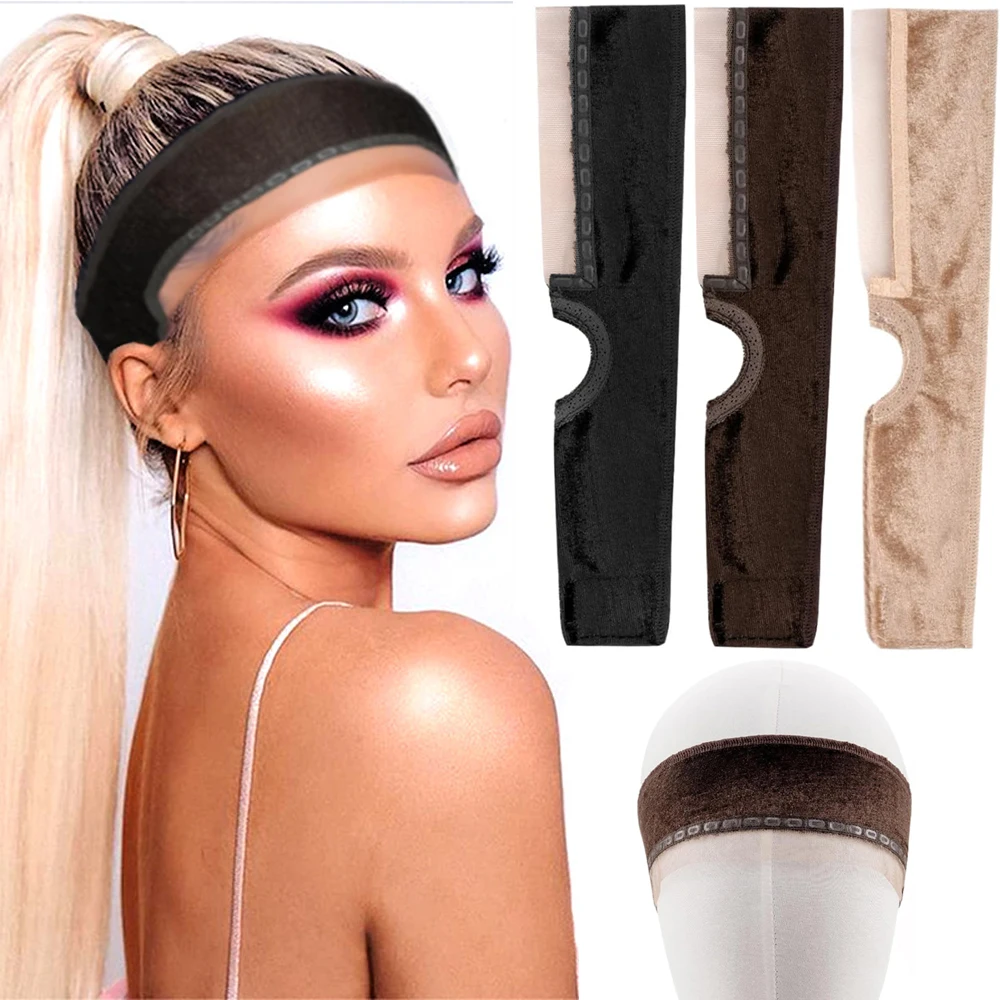 Lace Wig Grip Band for Women, Wig Gripper with Ear-Cutouts Natural Lace Edge, 1pcs Non-Slip Adjustable Headband