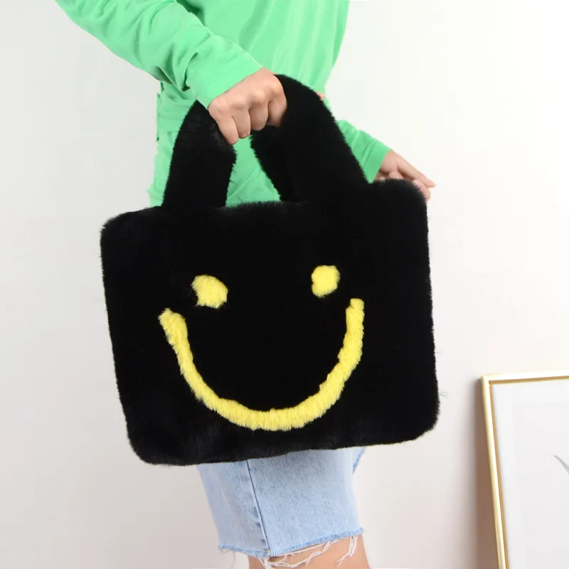 Woman Versatile Cute Soft Handbags Autumn And Winter Plush Shoulder Bag Messenger Bag Tote Bag Female Handbags Shopper Bag