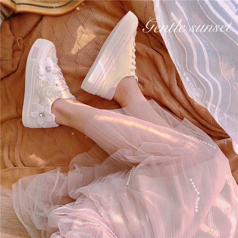 Bridal Sneakers Wedding, Womens Sneakers Pearls