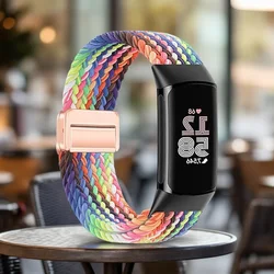 Braided Solo Loop Magnetic Strap Bracelet - Fitbit Charge 6 (New rainbow)