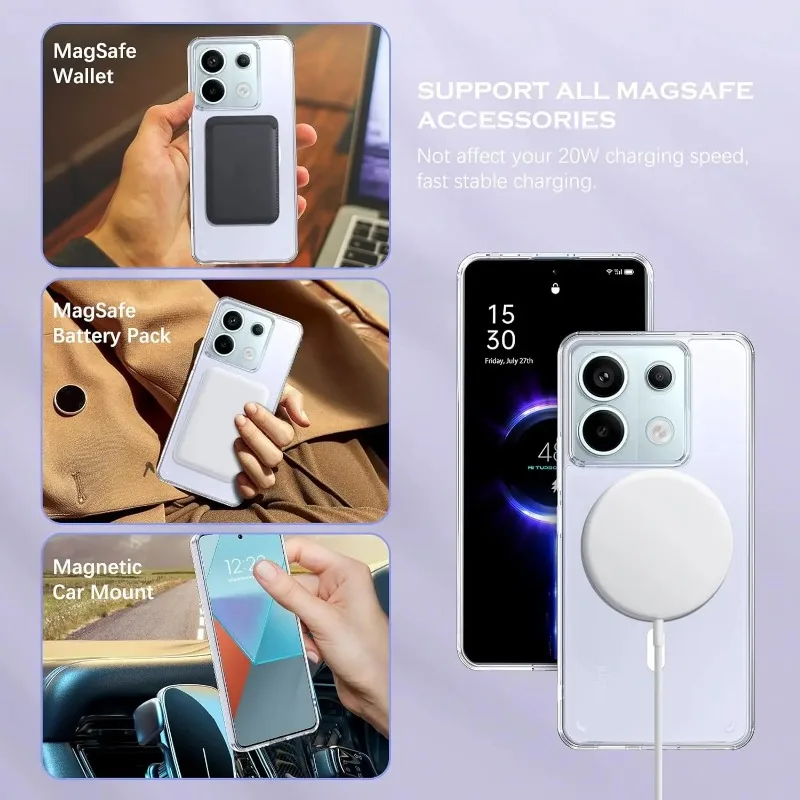 Magnetic Wireless Charging Clear Acrylic Phone Case
