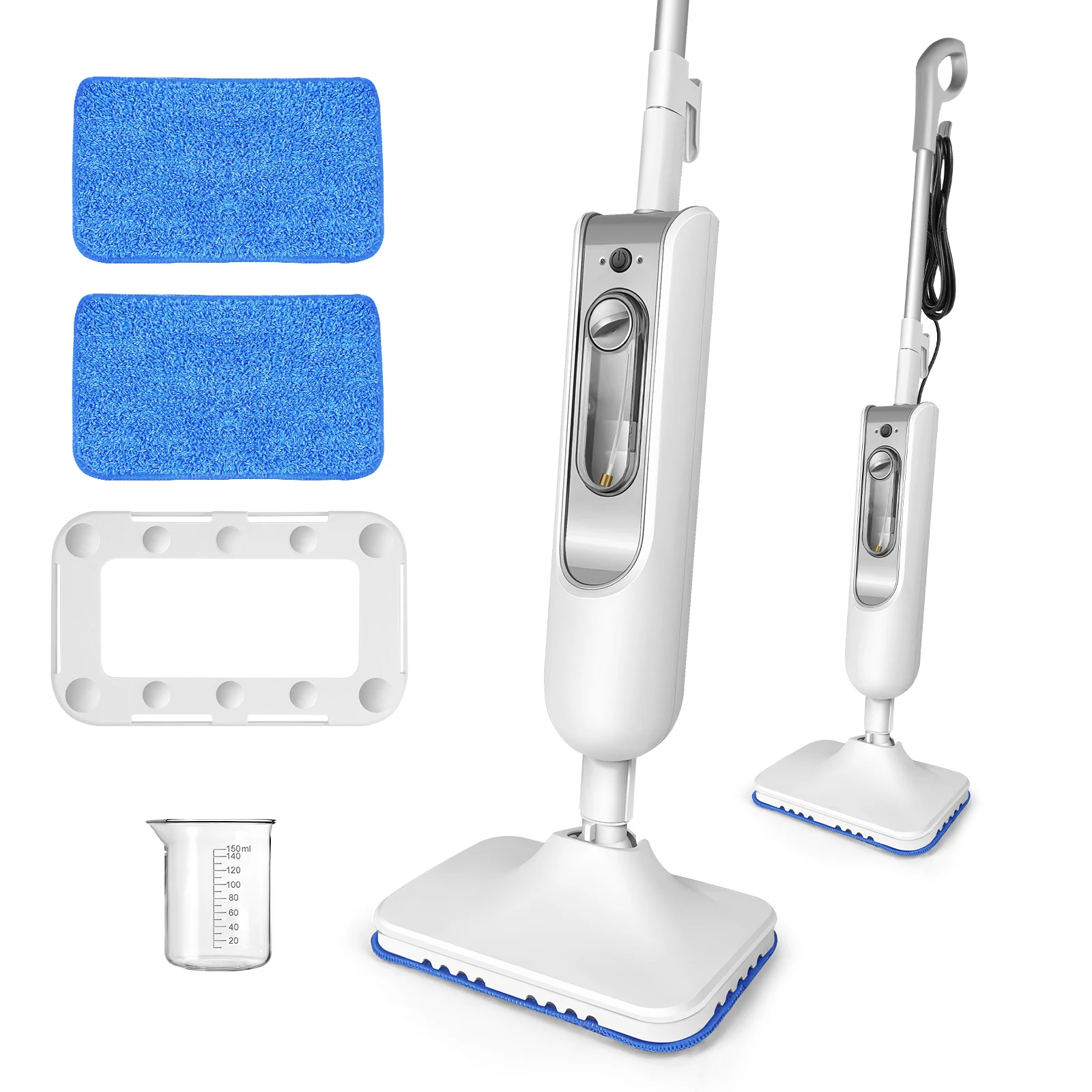 Steam Mop&Detachable Steam Cleaner,1500W Powerful Floor Steamer,Removes up to99.9%of Bacteria andViruses,for Carpet Clean,400ml