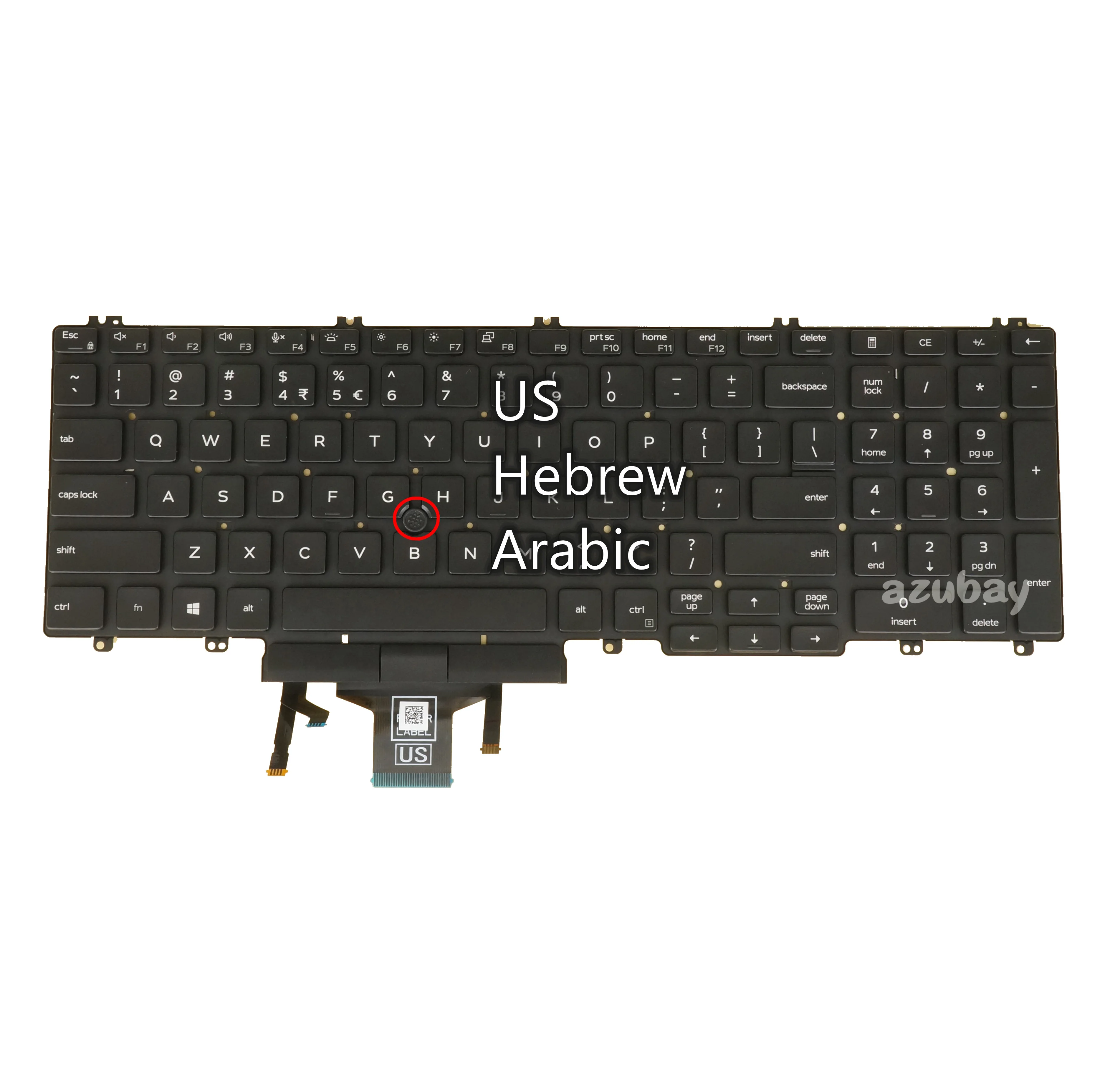 Teclado Árabe Eua ui Hebraico para Dell Latitude 5500 5501 5510 5511 Precisão 3540 3541 3550 3551 0m25nk 0jgtc3 0nydw0 Backlit
