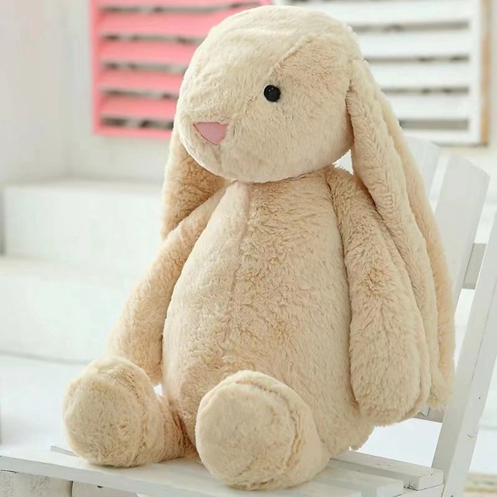 30/40CM Cartoon Bunny Plush Toy Solid Color Super Soft Children Sleeping Rabbit Doll Festival Gifts For Children Birthday Gifts