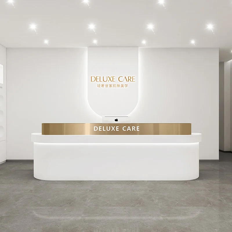 Executive White Reception Desk Office Waiting Modern Simplicity Desk Podium Beauty Banco Cassa Reception Creative Furniture