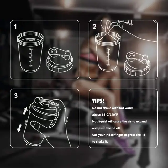 3 Layers Shaker Protein Bottle Powder Shake Cup Water Bottle Plastic Mixing Cup Body Building Exercise Bottle 5