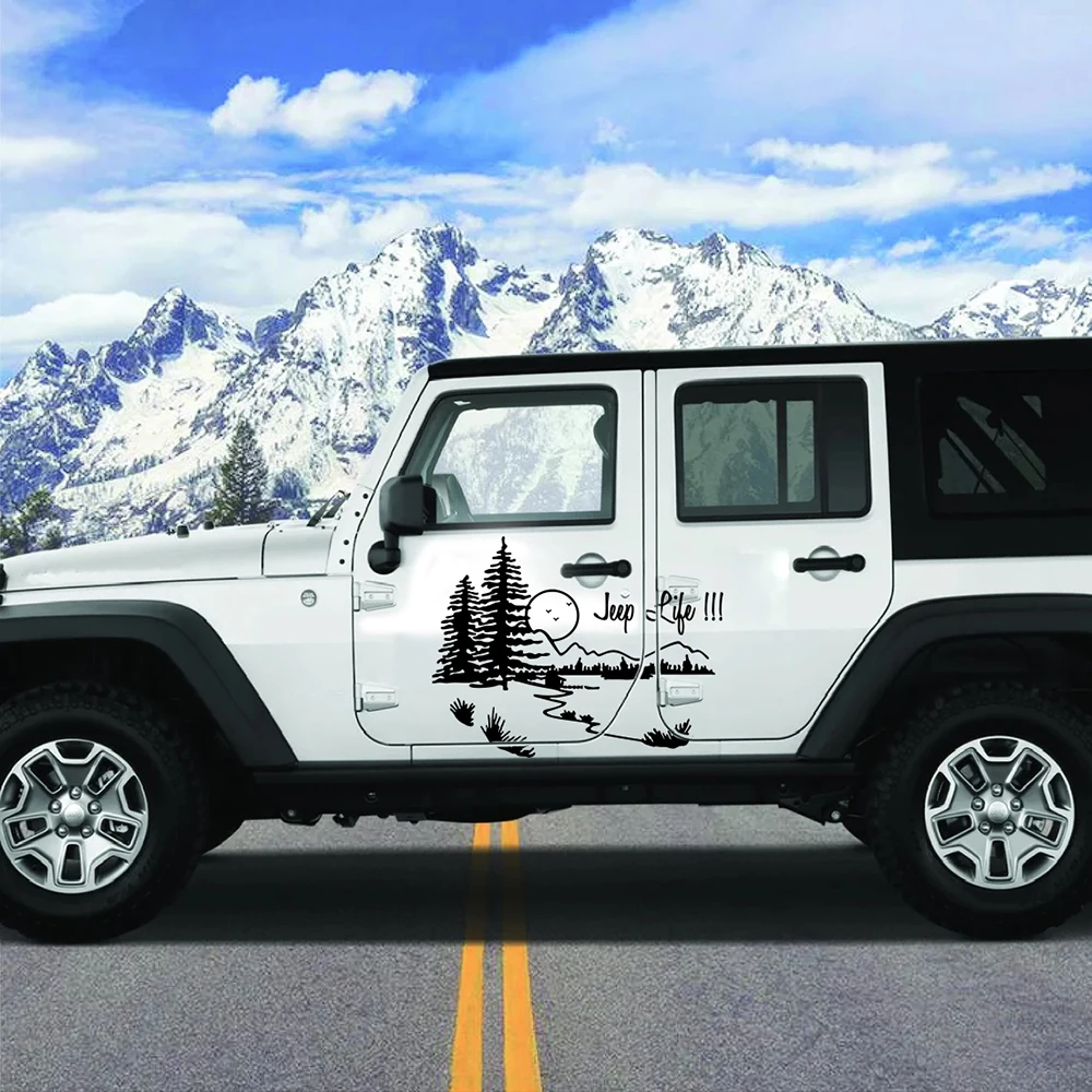 

Truck Life Mountain Tree Forest Car Truck Decal Sticker Graphic Side for Jeep Wrangler Rubicon Sahara JK JKU TJ
