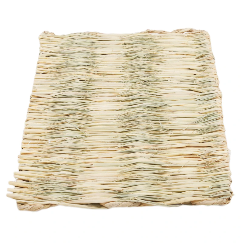 Pets Premium Grass Mat Straw Foot Mat Handmade Knitted Rabbit Warm Breathable Deodorant Guinea Pig Hamster Natural Pasture Grass