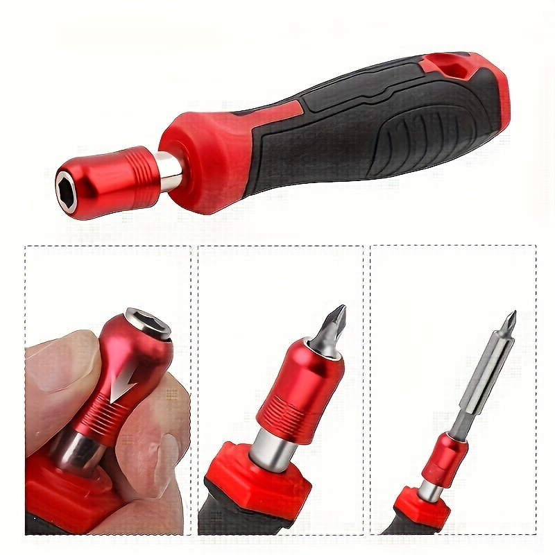 1pc Screwdriver Handle, Multifunctional Ratchet Handle, 6.3mm, Hand Tool