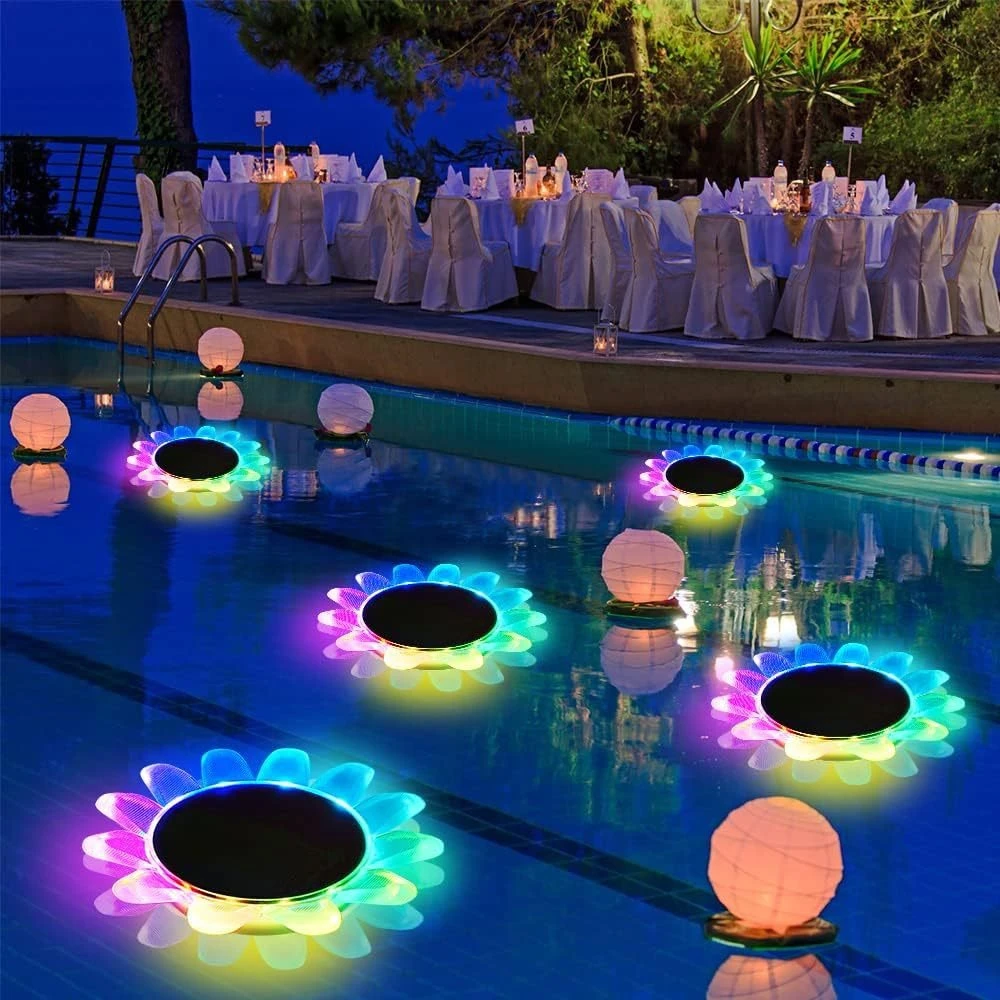 Description Picture 2 of itemSolar Floating Pool Light LED Remote Control Pond Fountain Light Courtyard Decoration Light Garden Landscape Sunflower Light