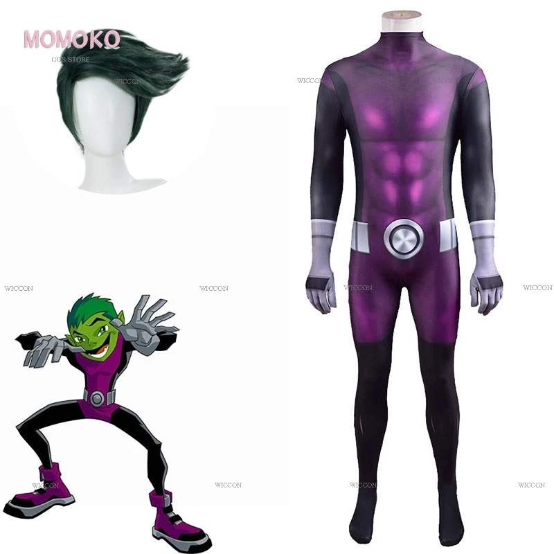 thumbnail image 1 of Adultos Niños Adolescentes Juego Titanes Bestia Cómic Logan Niño Cosplay Mono Traje Disfraz Halloween Uniforme Peluca Juego de rol Chico Cos Bestia, 1 of 5