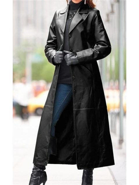 Leather Coat Women 2023 Autumn New Fashion Casual Streetwear Long Slim Faux  Leather Jacket - AliExpress