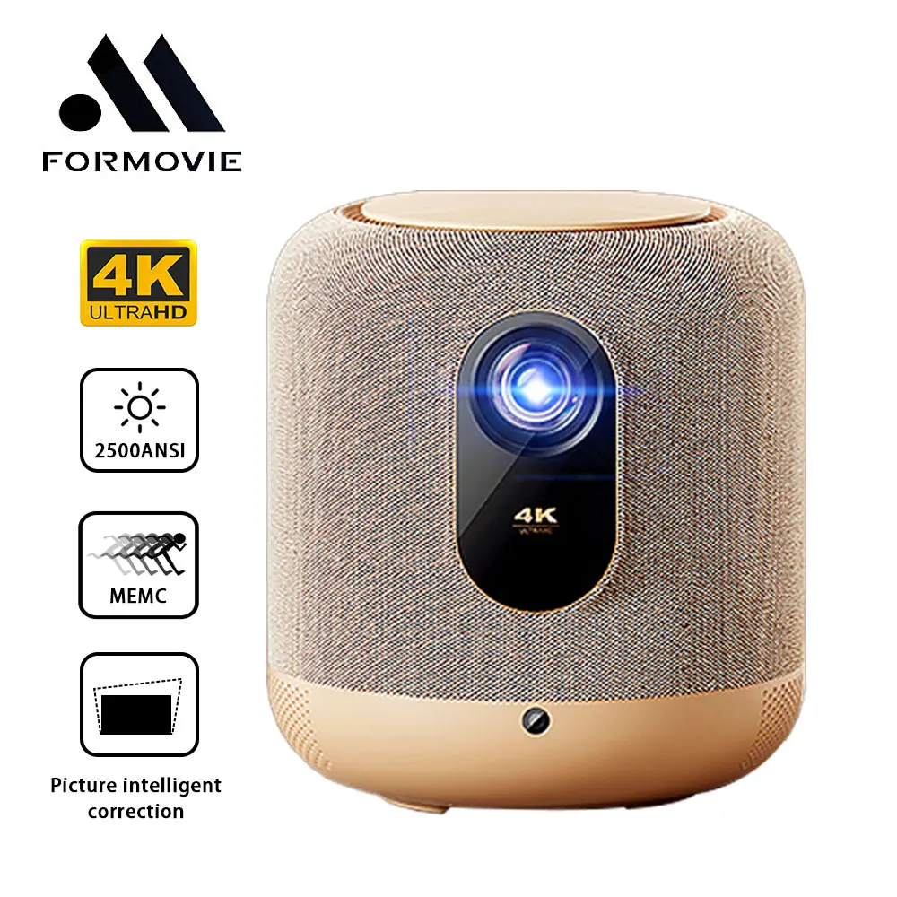 Proiettore Formovie V10 4K 2500Ansi Smart Tv Mini Proiettori Dlp Memc Hdr10 4 + 64G 12Ms Lag 240Hz Frequenza Di Aggiornamento Home Cinema