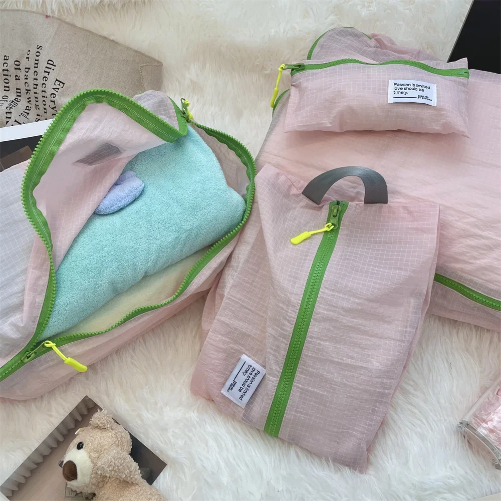 Portable Travel Clothing Storage Bags for Women Contrast Color Ladies Waterproof Cosmetic Bag Female Makeup Case Clutch Purse 2