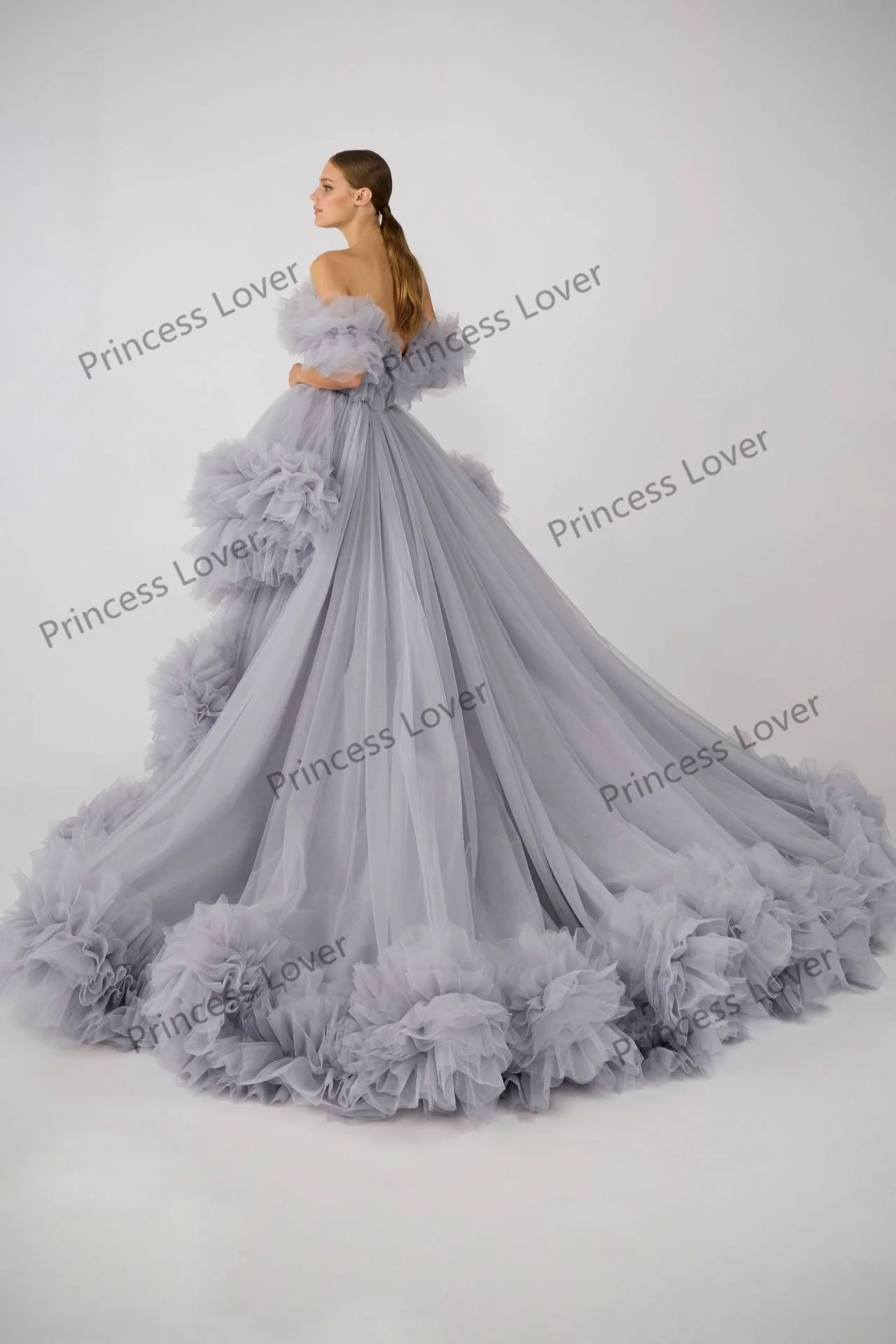 Modern Strapless Women's Prom Dresses High Low Party Celebrity Gowns Pleat Runway Photography Dress orange prom dresses