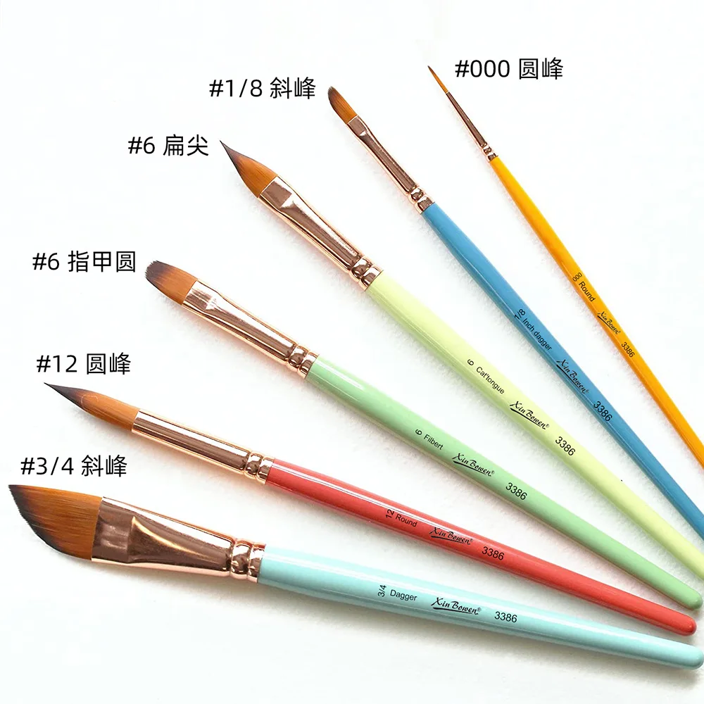 6 Pcs Watercolor Painting Brush Set Multi-Function Hair Paintbrush With Canvas Bag Acrylic Art Supplies