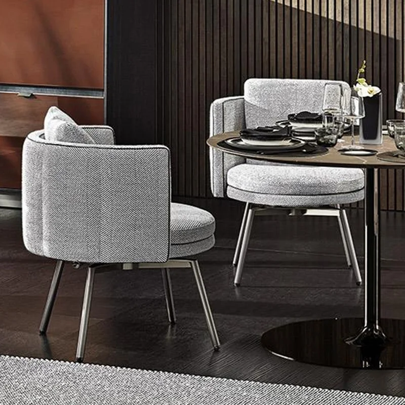 

Удобные минималистичные обеденные стулья, роскошный современный стул с мягкой спинкой, вращающийся подлокотник для макияжа, обеденный стол, мебель