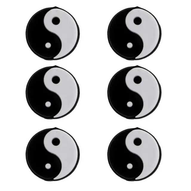 6Pcs/Set Yin Yang Pattern Tennis Racquet Vibration Dampeners Soft Lightweight Firm Silicone Material Gift for All Tennis Players 6