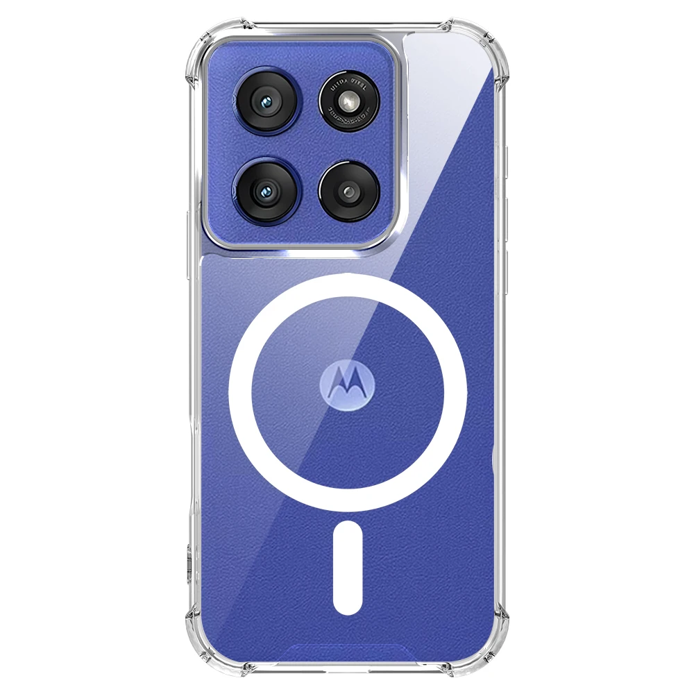 Anti-Yellowing Clear PC Magnetic Case with Airbag Shockproof Protection