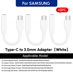Samsung USB - C to 3.5mm Audio Adapter - Original Earphone Converter Cable (White 3pcs)