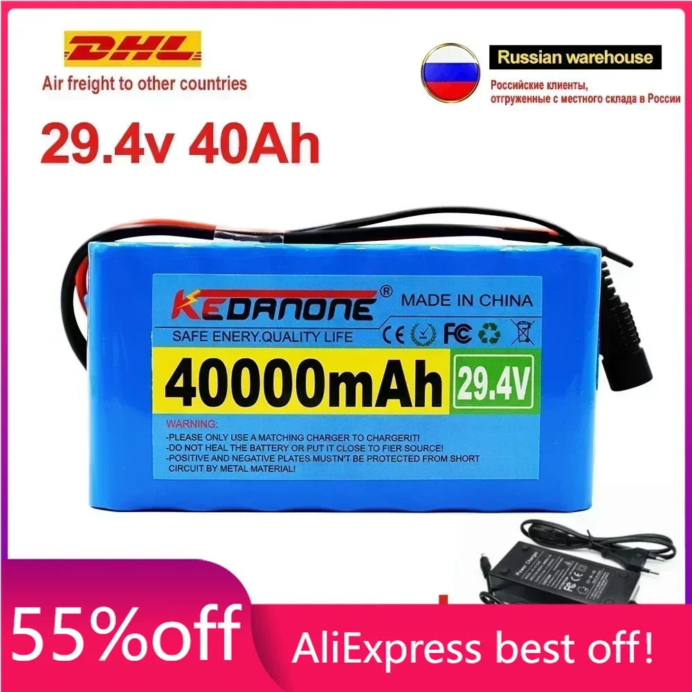 

24V 40Ah 7S3P 18650 Li-ion Battery Pack 29.4V 40000mAh Electric Bicycle Moped /Electric/Lithium Ion Battery Pack+ 2A Charger
