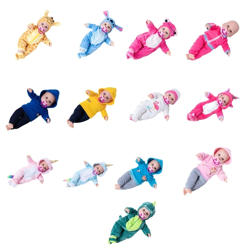 

Y1UB 16’’ Life Like Reborns Toy Figure Interaction Toy Soft Body Silicone Sleeping Dolls that Looks Real with Eyes Open