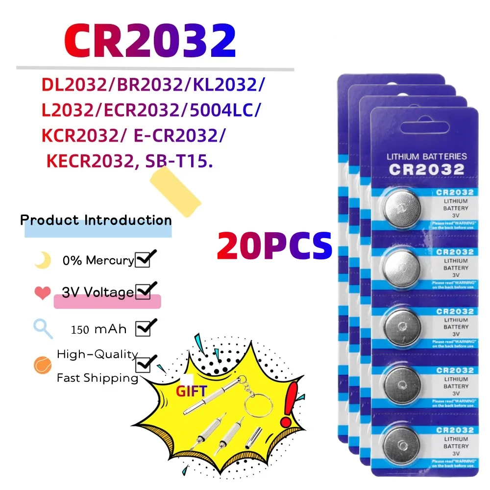 CR2032 batteripakke