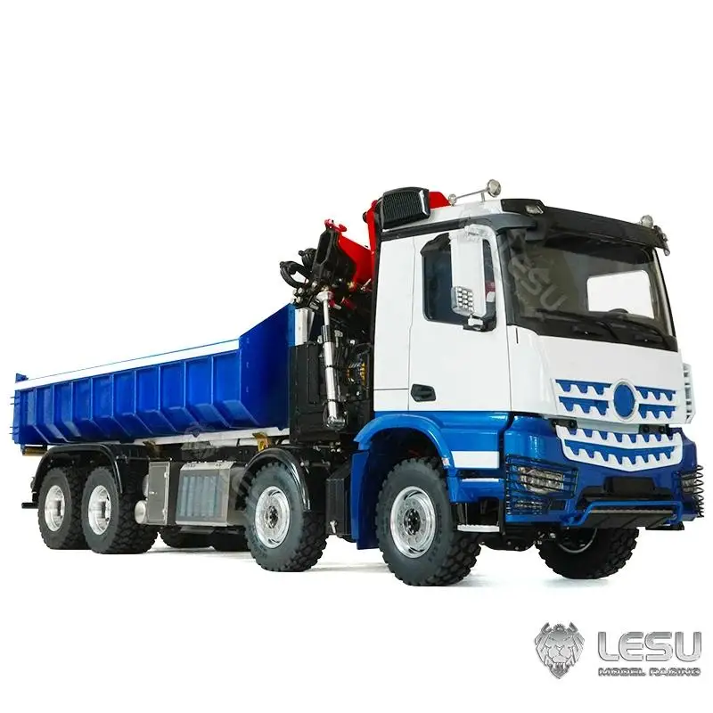 LESU 1/14 truck remote control model Metal toy ro-ro Truck crane Full unloading Paint RTR (KIT) 2