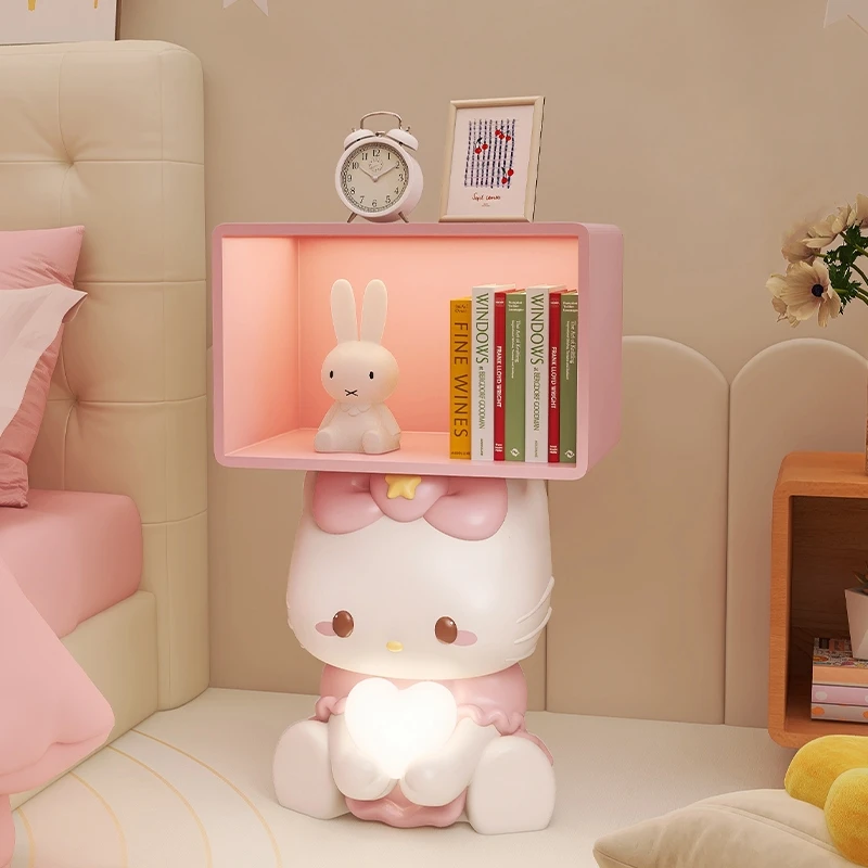Home Decor Cat Statue Bedside Table Floor Decor Home Furniture Animal Sculpture Nightstands Bedroom Furniture Small Storage Rack
