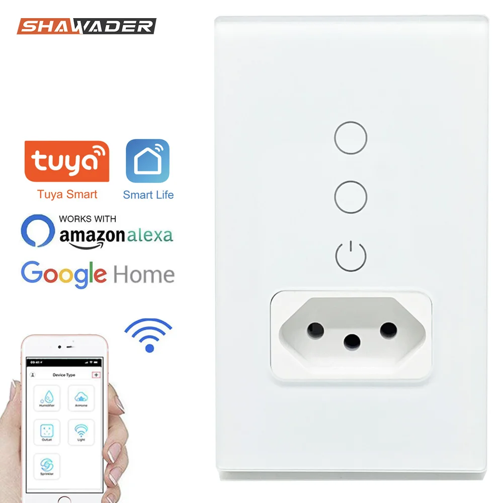 Wifi Smart Tuya Brazil Paralela Light Switch Wall Socket Brazilian Plug