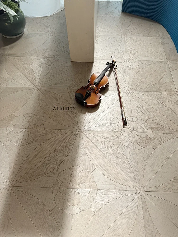 Solid wood composite parquet floor metal paint silver powder living room bedroom study corridor environmental protection