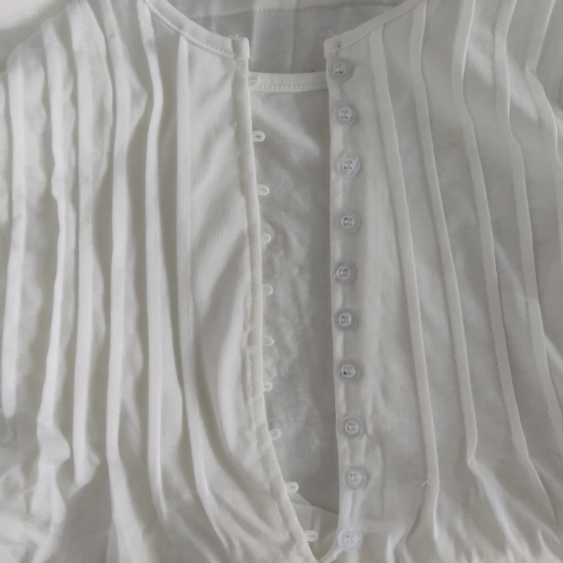 White Lace Long Sleeve V Neck Women Blouse