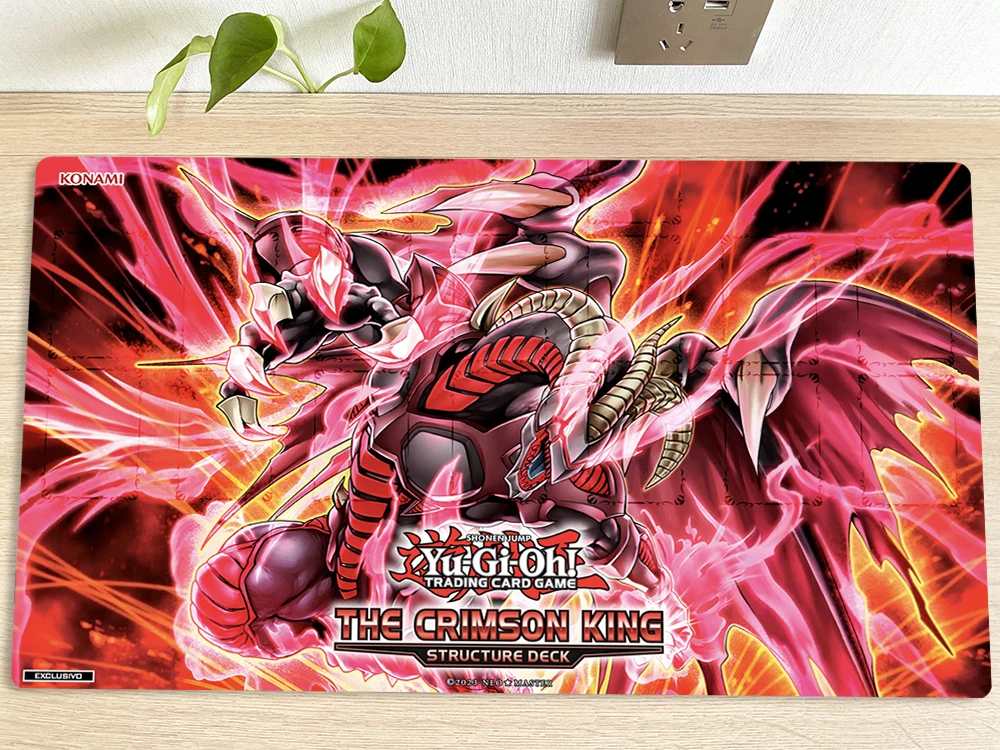 YuGiOh 테이블 플레이매트, 스크래치 레드 드래곤 아크피엔드 TCG CCG 매트, 트레이딩 카드 게임 매트, 마우스 패드, 게임 플레이 매트, 60x35cm, 무료 가방