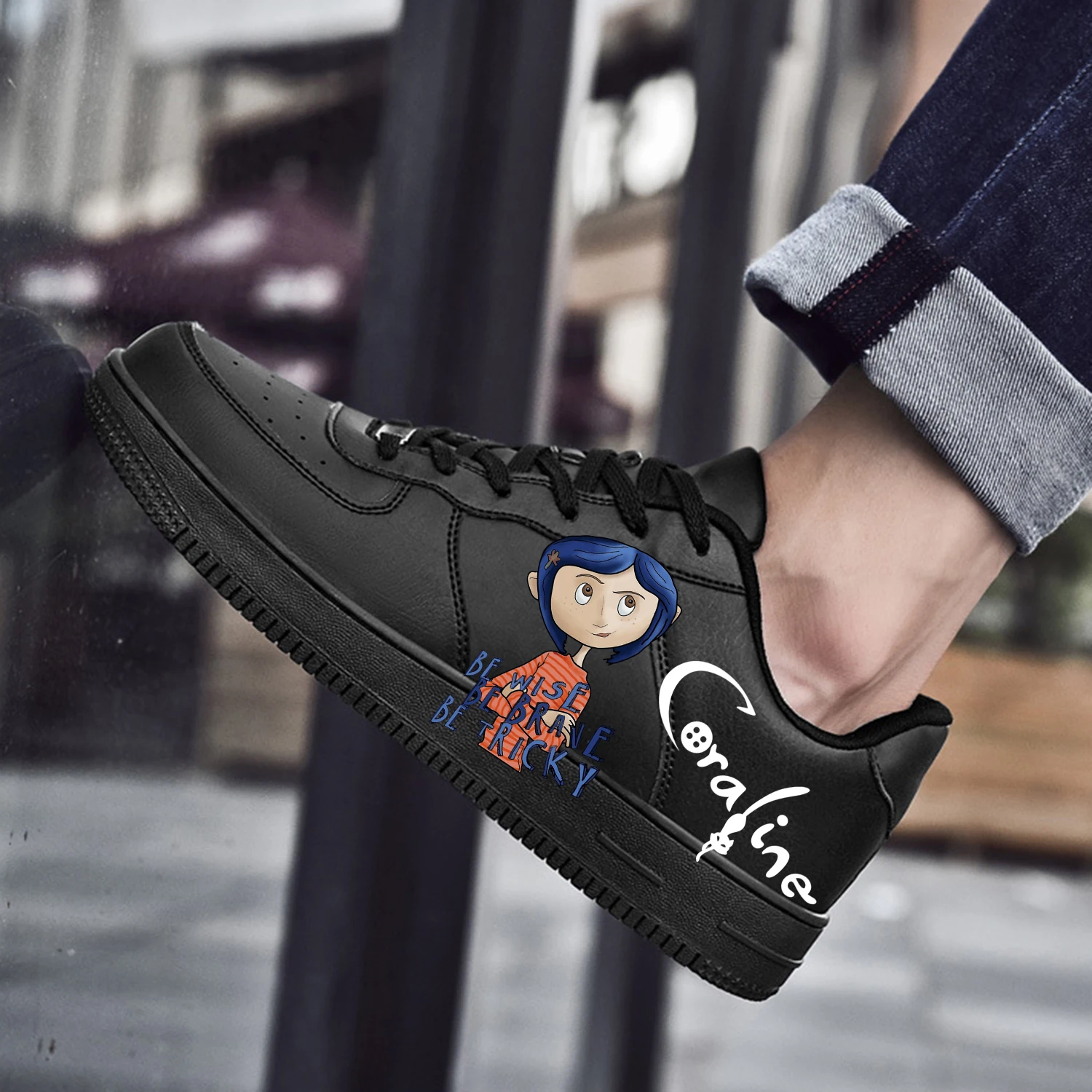 

Coraline The Secret Door AF Basketball Mens Womens Sports Running High Quality Flats Force Sneakers Lace Up Mesh Custom Shoe